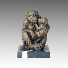 Statue animale Nouvelle sculpture mère-fils Monkey Bronze Tpal-013